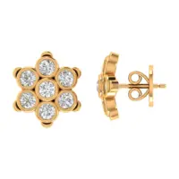 Orlienne Radiant Cluster Diamond Earrings - Thumbnail Image 3