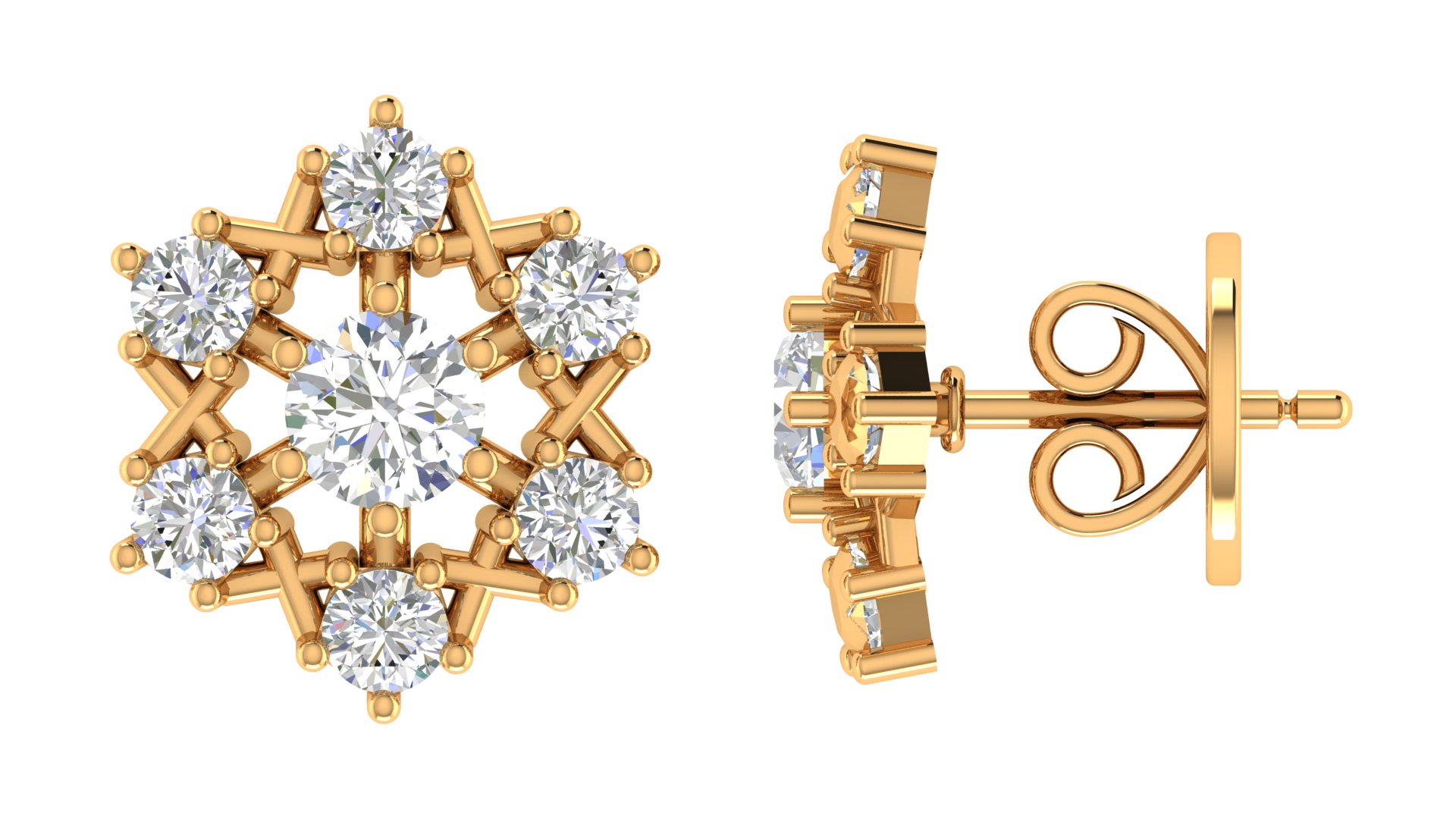 Celestia Bloom Diamond Studs - Image 3