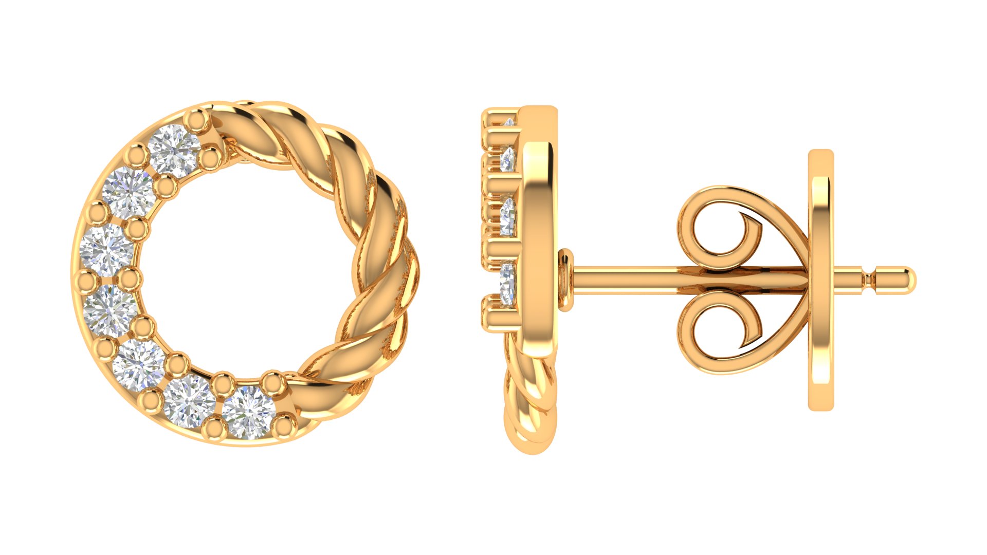 Veloura Twist Diamond Earrings - Image 3