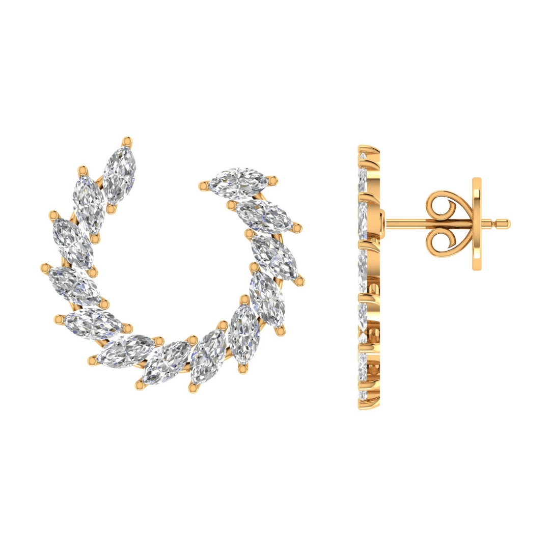 Virelia Crescent Diamond Earrings - Image 3