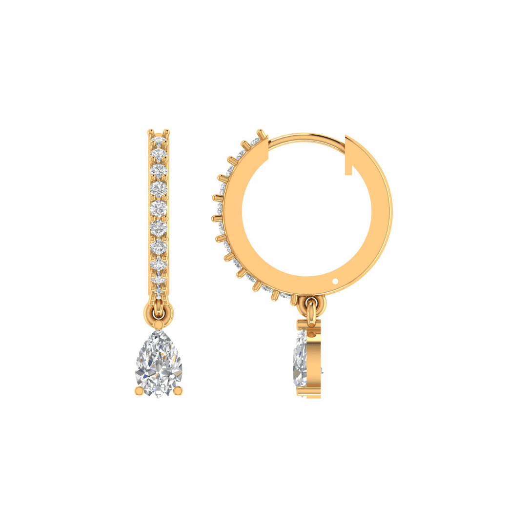 Seravelle Arc Diamond Huggie Earrings - Image 3
