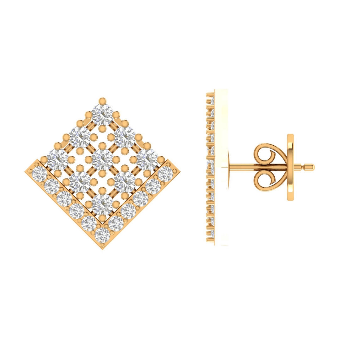 Virelisse Lattice Diamond Earrings - Image 3