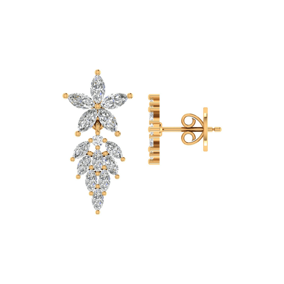 Floravelle Cascade Diamond Earrings - Image 3