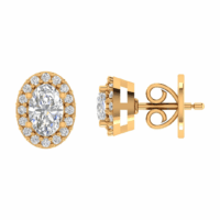 Ophielle Halo Diamond Earrings - Thumbnail Image 3