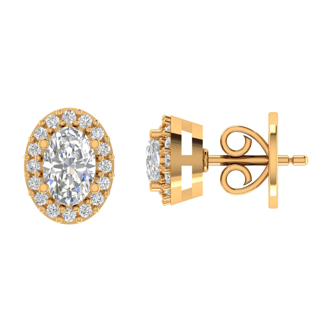 Ophielle Halo Diamond Earrings - Image 3