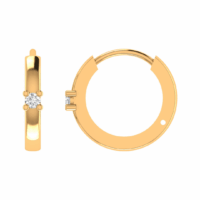 Seravelle Halo Diamond Hoop Earrings - Thumbnail Image 3