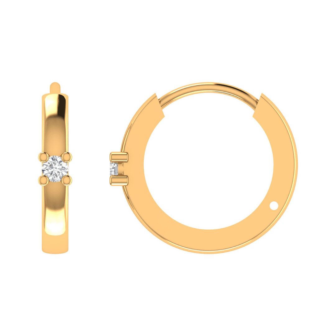Seravelle Halo Diamond Hoop Earrings - Image 3