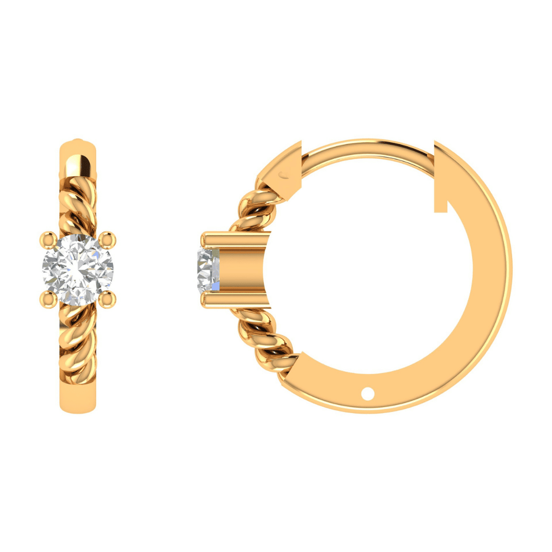 Avelisse Knot Diamond Hoop Earrings - Image 3