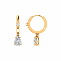 Virelle Teardrop Diamond Hoop Earrings - Thumbnail Image 3