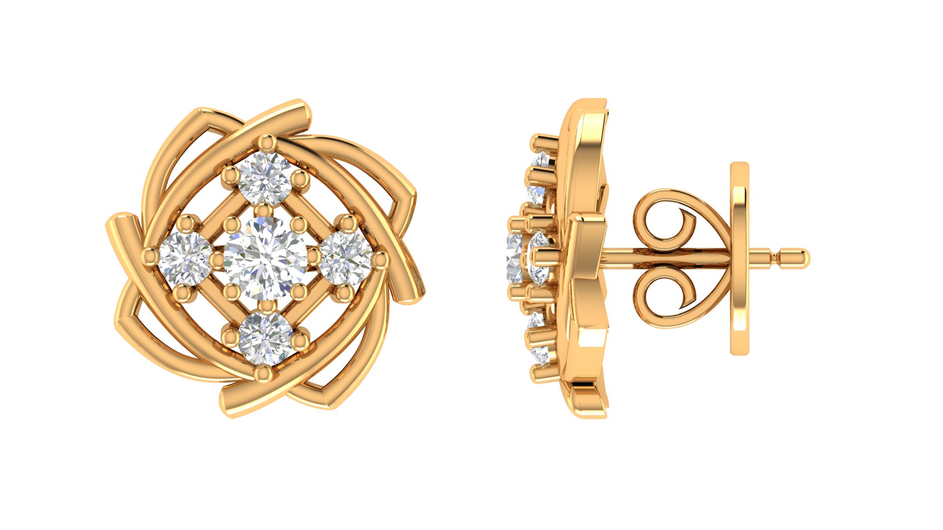 Eternal Bloom Diamond Earrings - Image 3