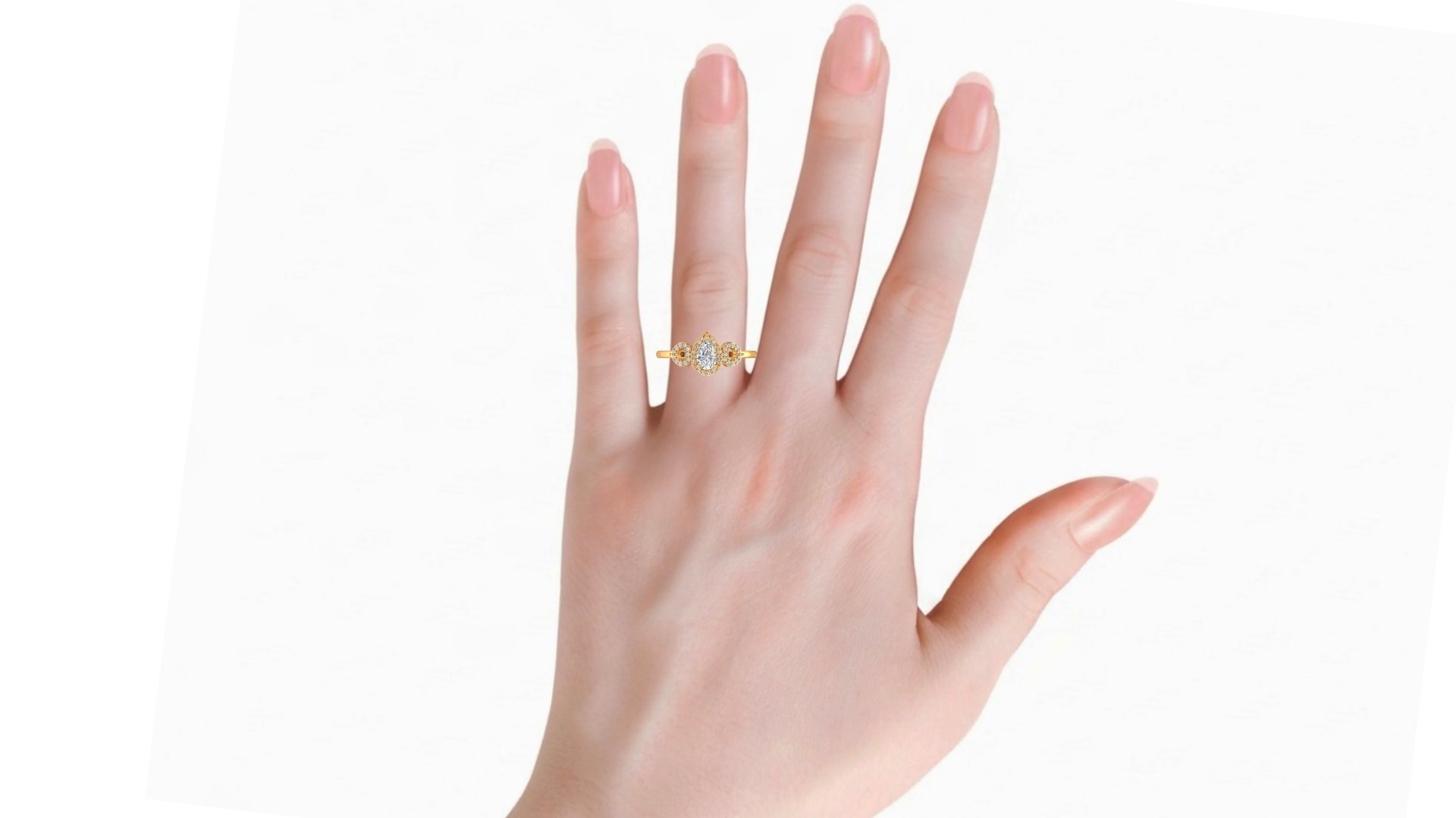 Elegant Three Stone Diamond Ring - Image 11
