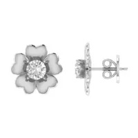 Florévia Halo Diamond Earrings - Thumbnail Image 5