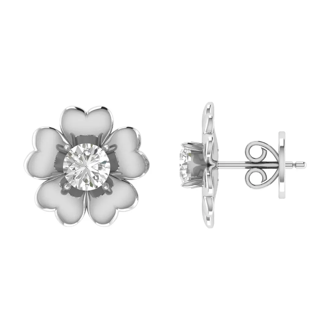 Florévia Halo Diamond Earrings - Image 5