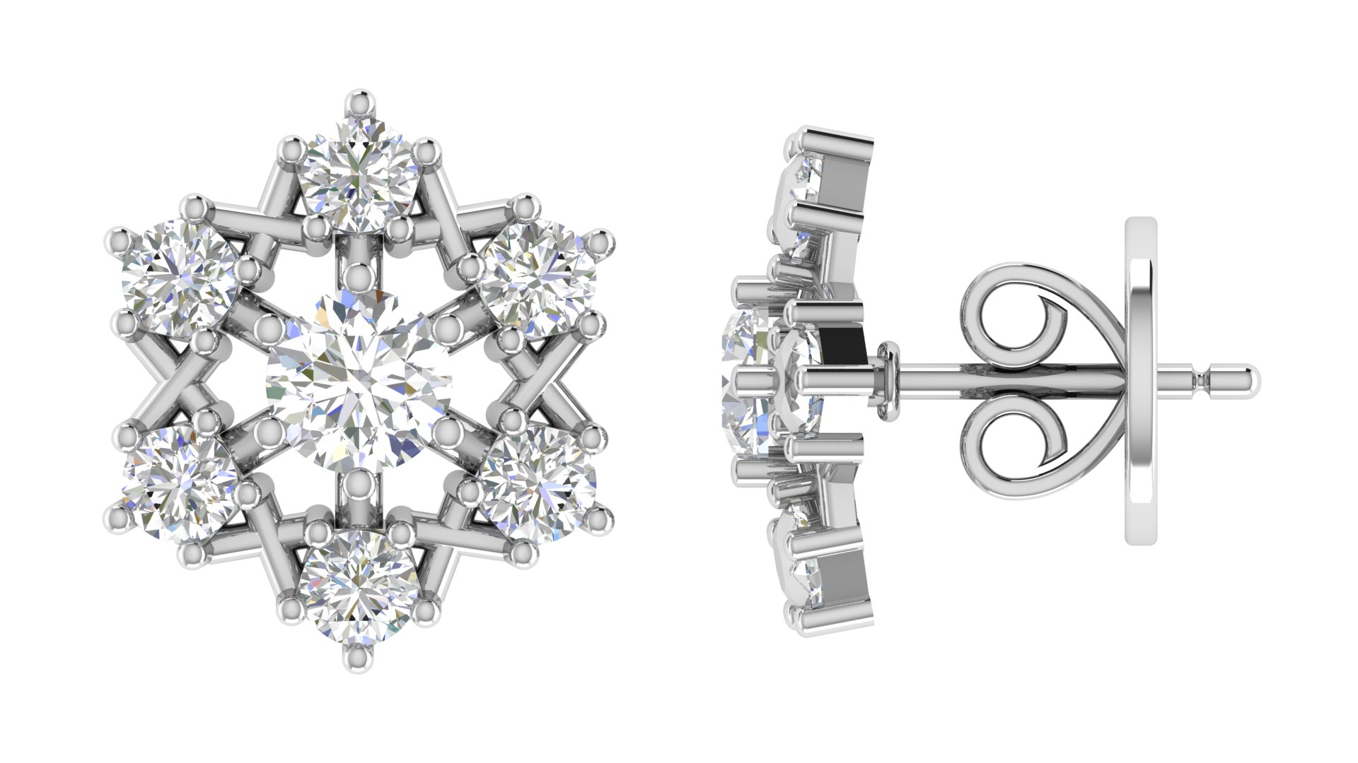 Celestia Bloom Diamond Studs - Image 5