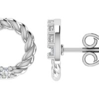 Veloura Twist Diamond Earrings - Thumbnail Image 5