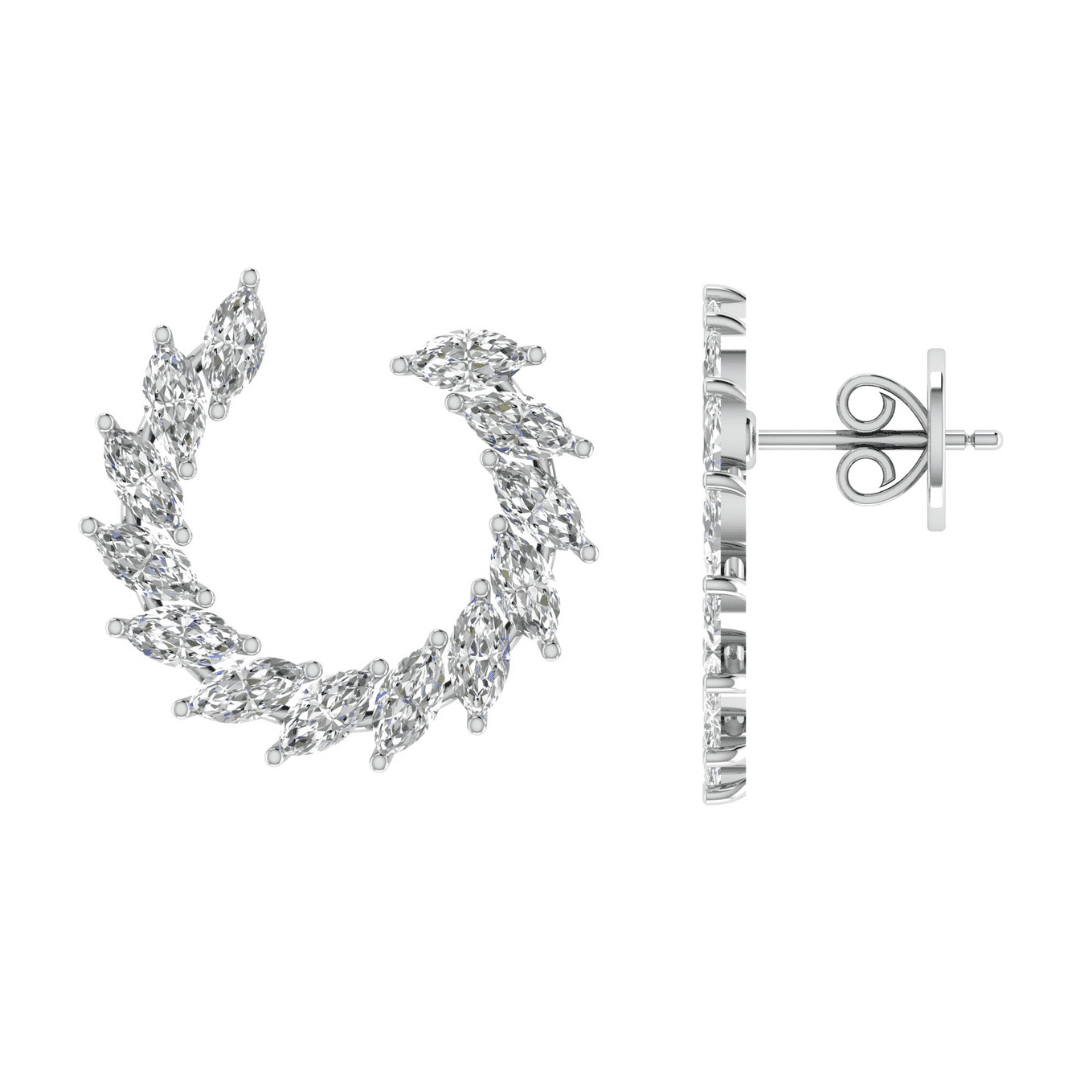 Virelia Crescent Diamond Earrings - Image 5
