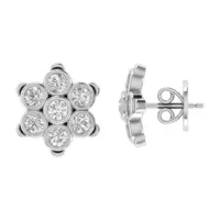 Orlienne Radiant Cluster Diamond Earrings - Thumbnail Image 5