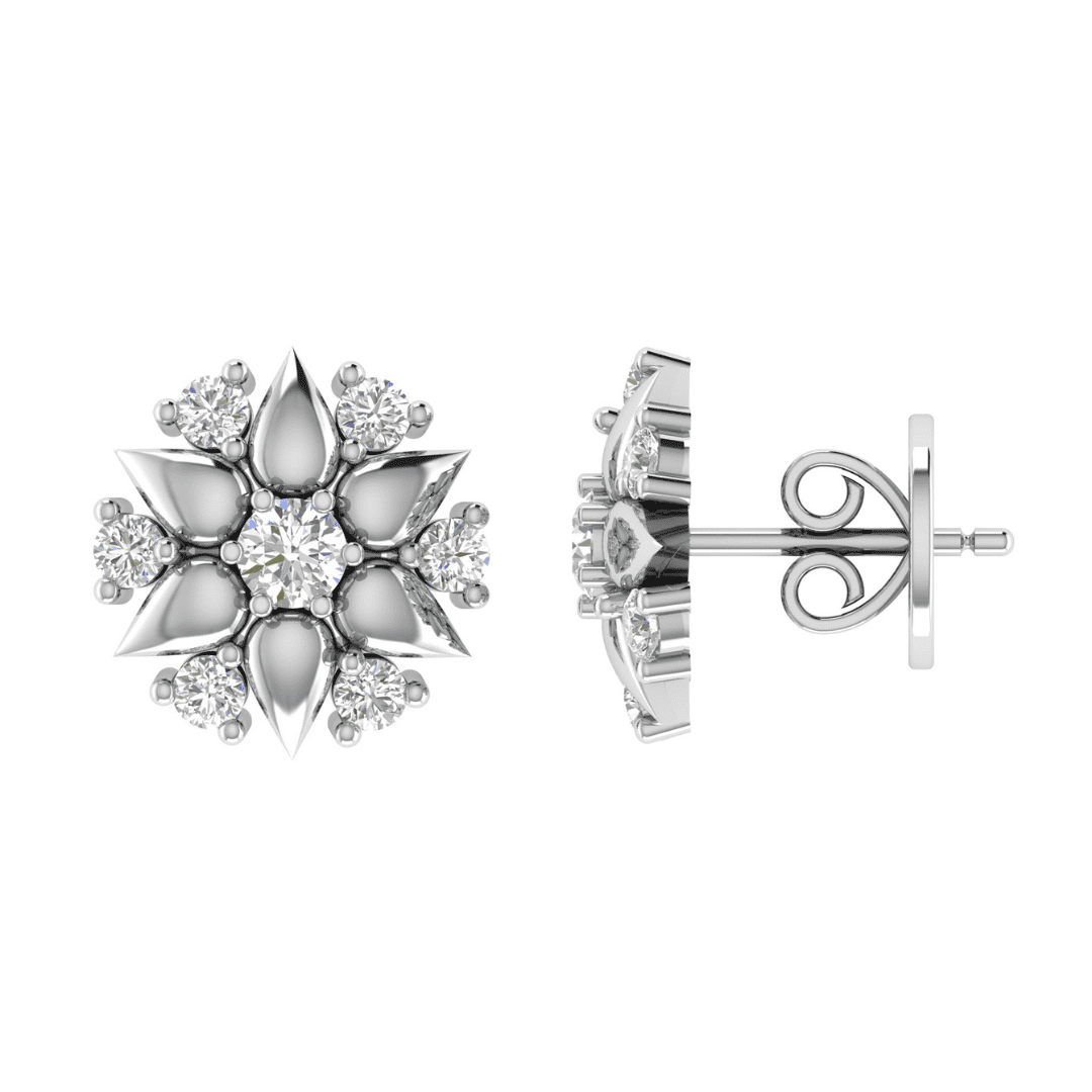 Virellia Fleuris Diamond Earrings - Image 4