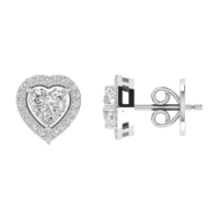 Seraphielle Heart Diamond Earrings - Thumbnail Image 5