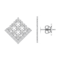 Virelisse Lattice Diamond Earrings - Thumbnail Image 5