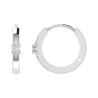 Seravelle Halo Diamond Hoop Earrings - Thumbnail Image 5
