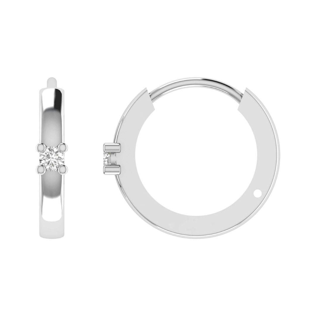 Seravelle Halo Diamond Hoop Earrings - Image 5