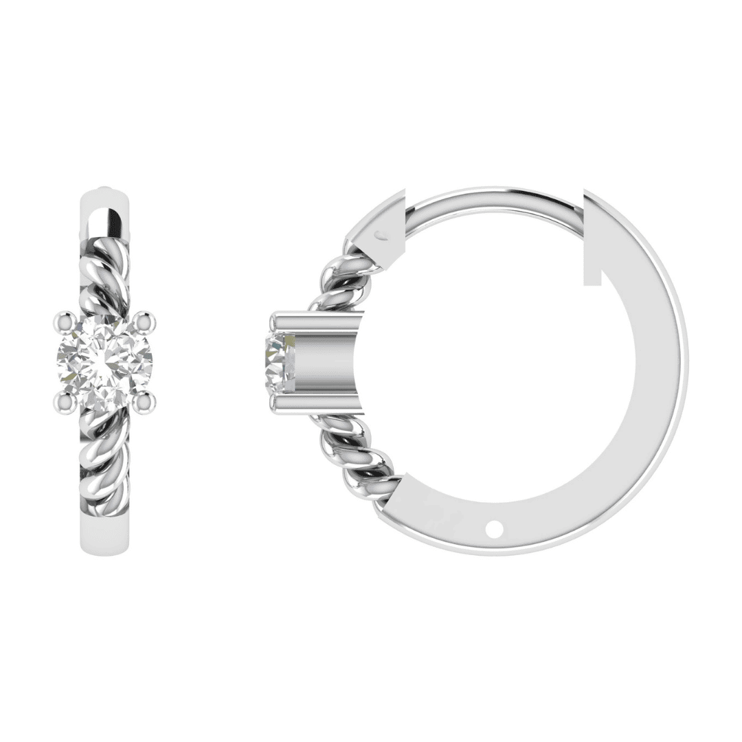 Avelisse Knot Diamond Hoop Earrings - Image 5