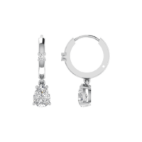 Virelle Teardrop Diamond Hoop Earrings - Thumbnail Image 5