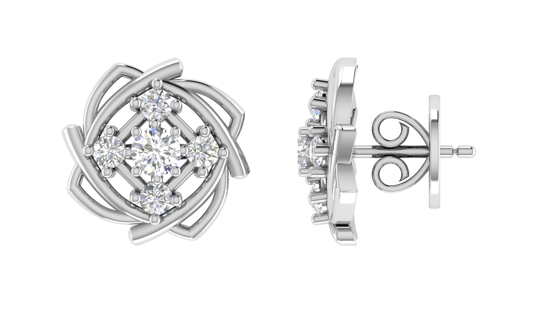 Eternal Bloom Diamond Earrings - Image 5