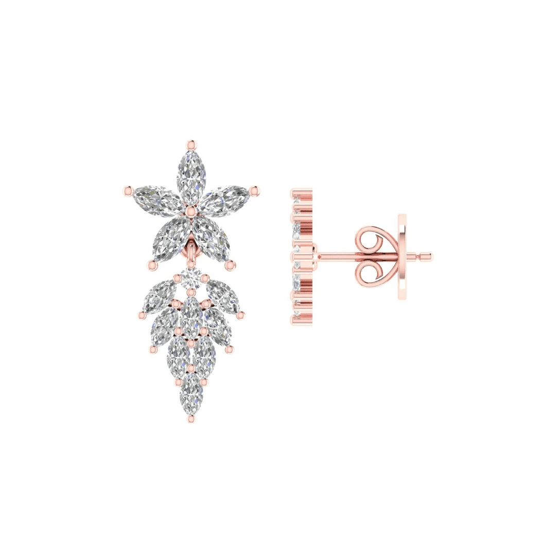 Floravelle Cascade Diamond Earrings - Image 7