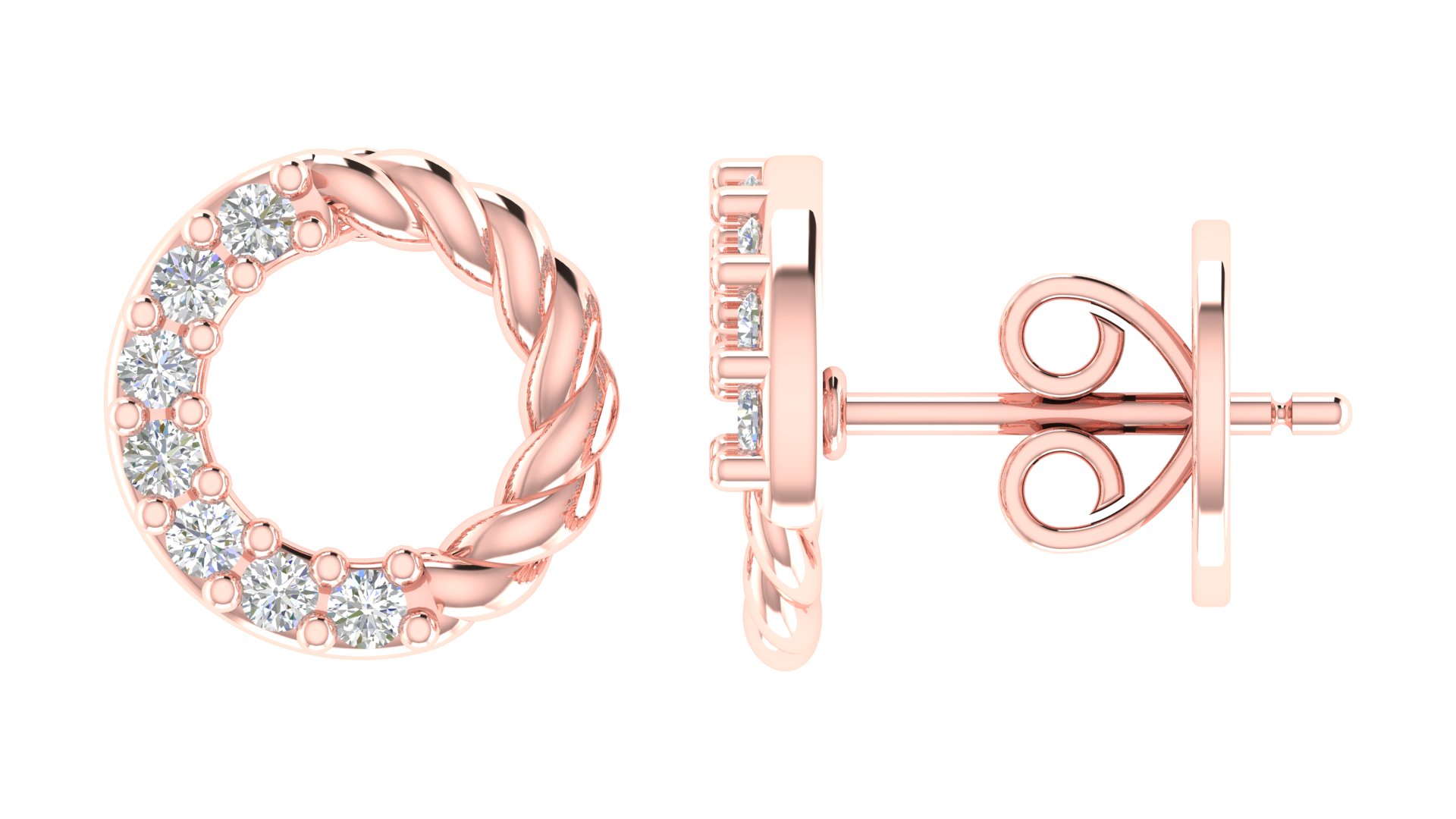Veloura Twist Diamond Earrings - Image 7