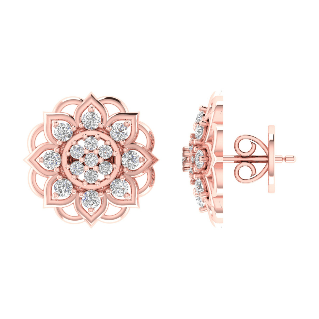 Zarielle Mandala Diamond Earrings - Image 7