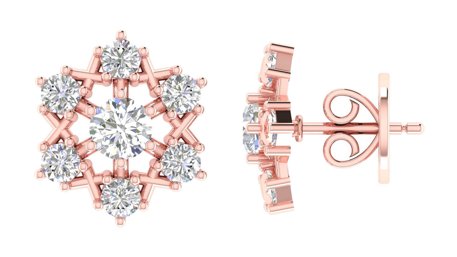 Celestia Bloom Diamond Studs - Image 7