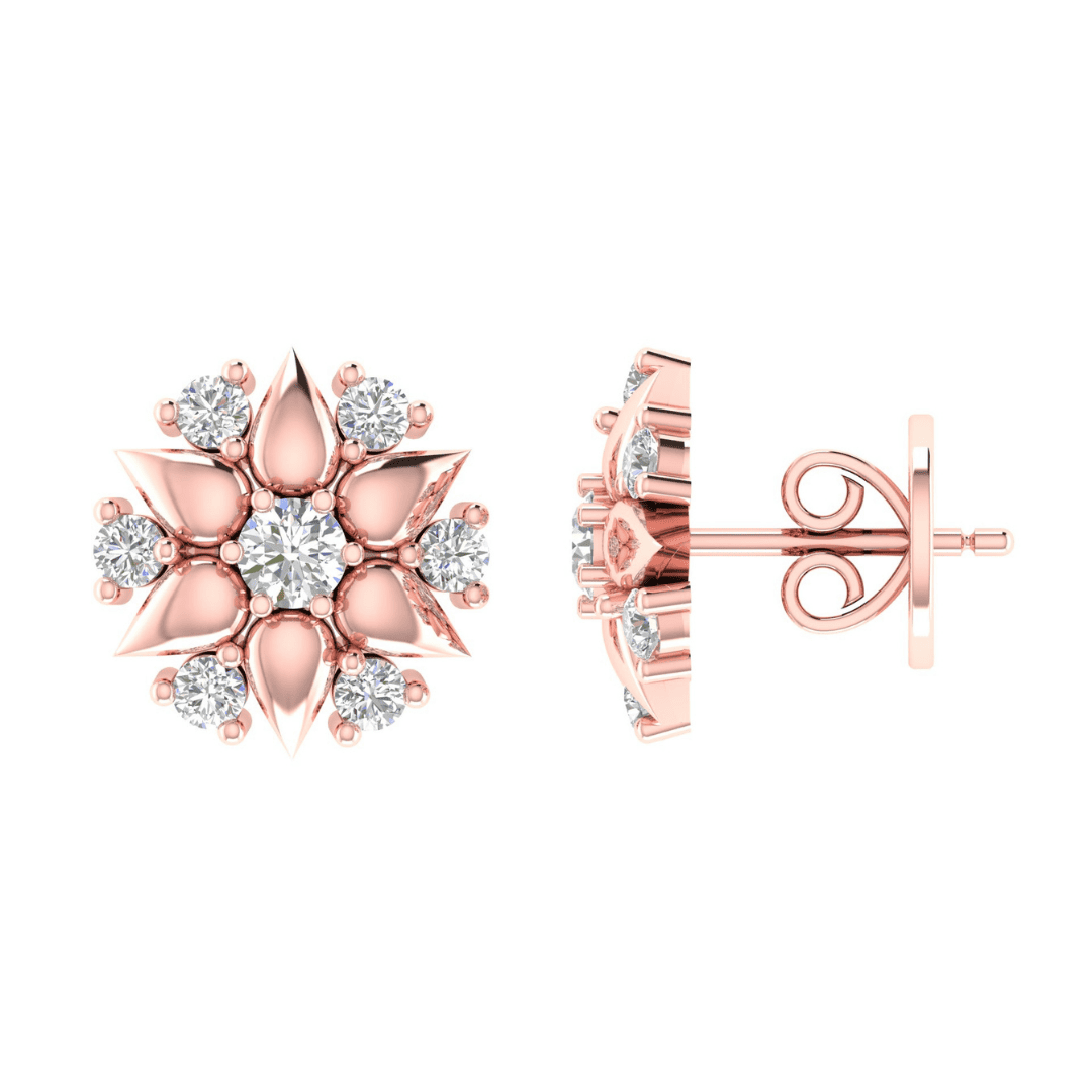 Virellia Fleuris Diamond Earrings - Image 6