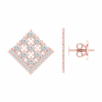 Virelisse Lattice Diamond Earrings - Thumbnail Image 7