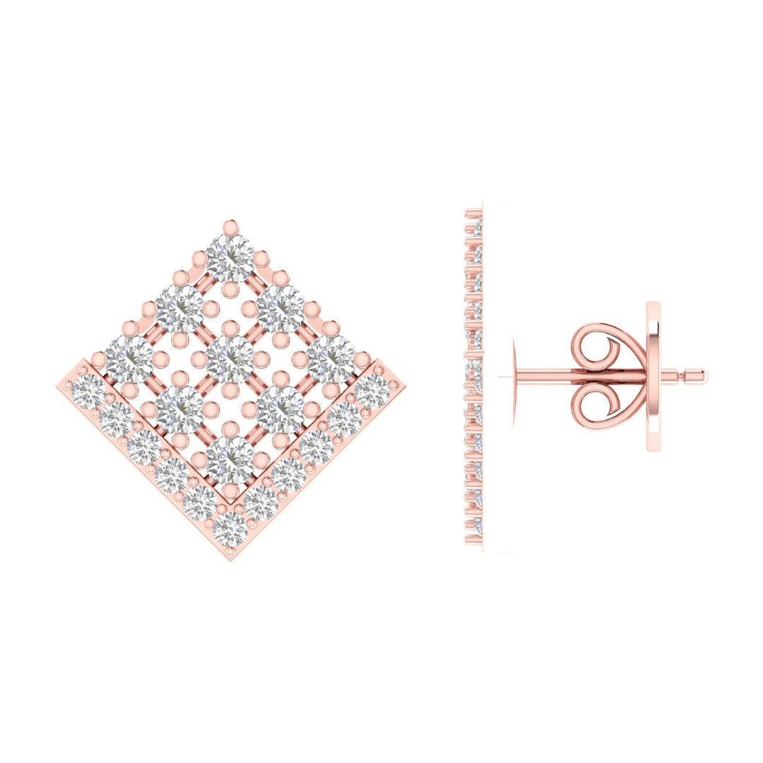 Virelisse Lattice Diamond Earrings - Image 7