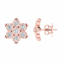 Orlienne Radiant Cluster Diamond Earrings - Thumbnail Image 7