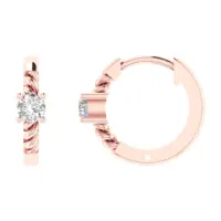 Avelisse Knot Diamond Hoop Earrings - Thumbnail Image 7
