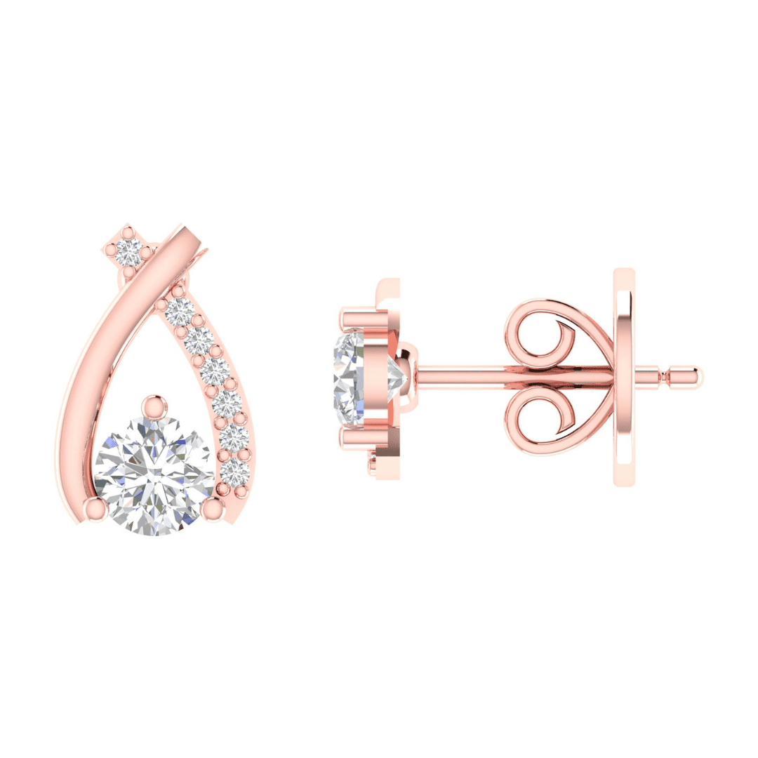 Lysandra Curve Diamond Earrings - Image 7