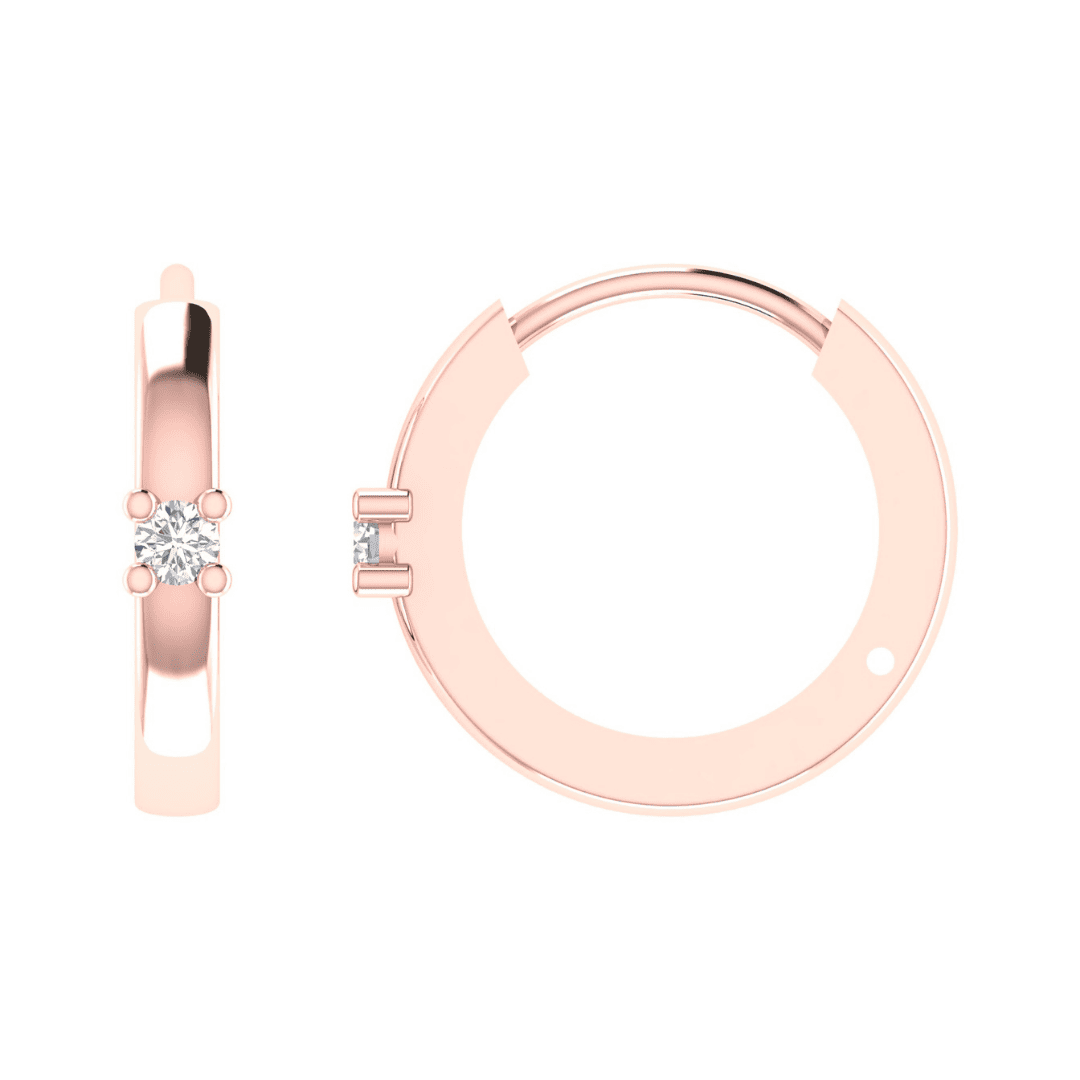 Seravelle Halo Diamond Hoop Earrings - Image 7