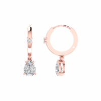 Virelle Teardrop Diamond Hoop Earrings - Thumbnail Image 7