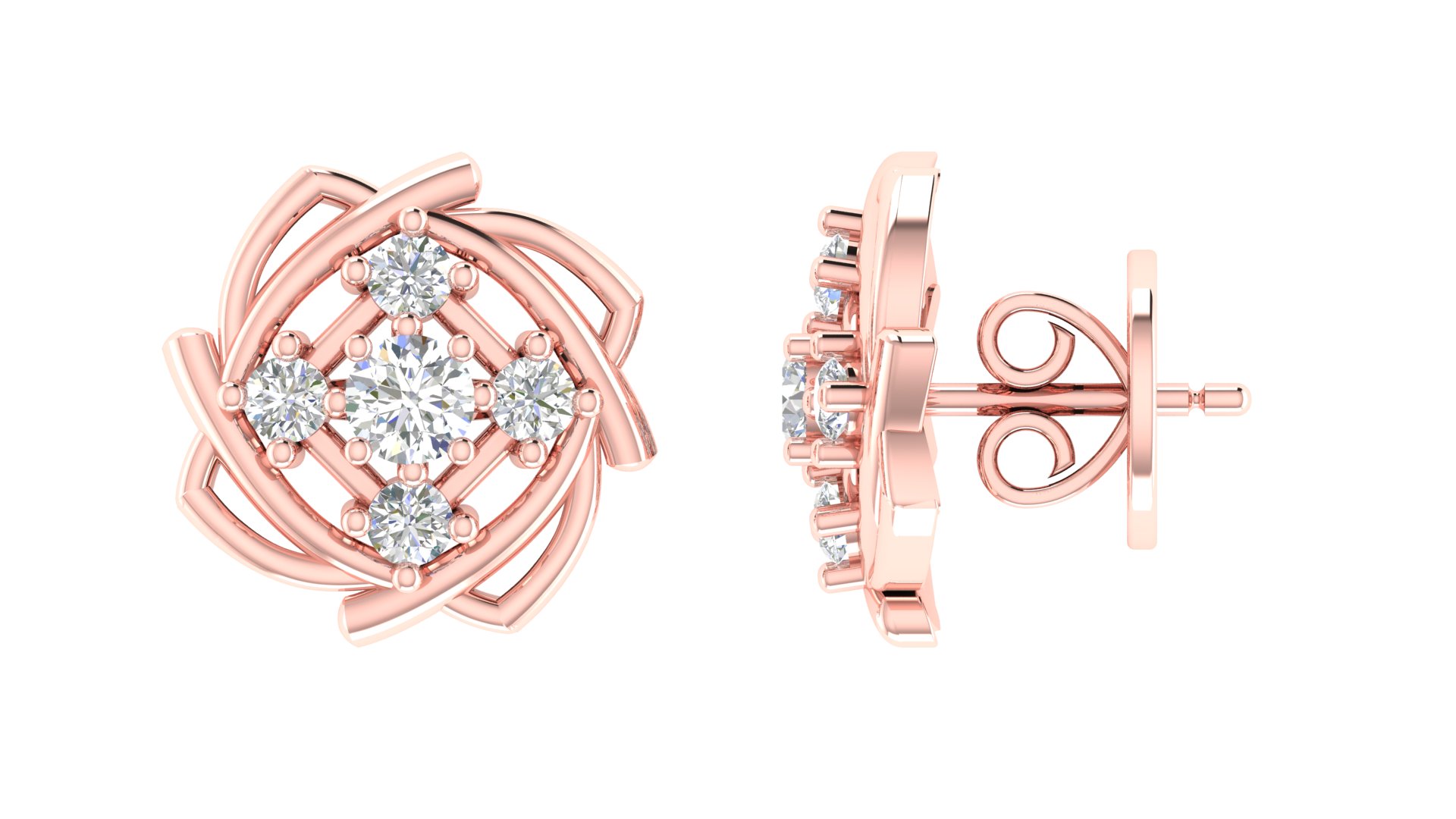 Eternal Bloom Diamond Earrings - Image 7