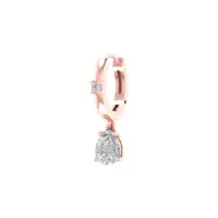 Virelle Teardrop Diamond Hoop Earrings - Thumbnail Image 6