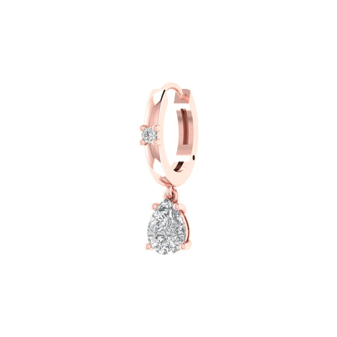 Virelle Teardrop Diamond Hoop Earrings - Image 6