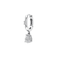Virelle Teardrop Diamond Hoop Earrings - Thumbnail Image 4