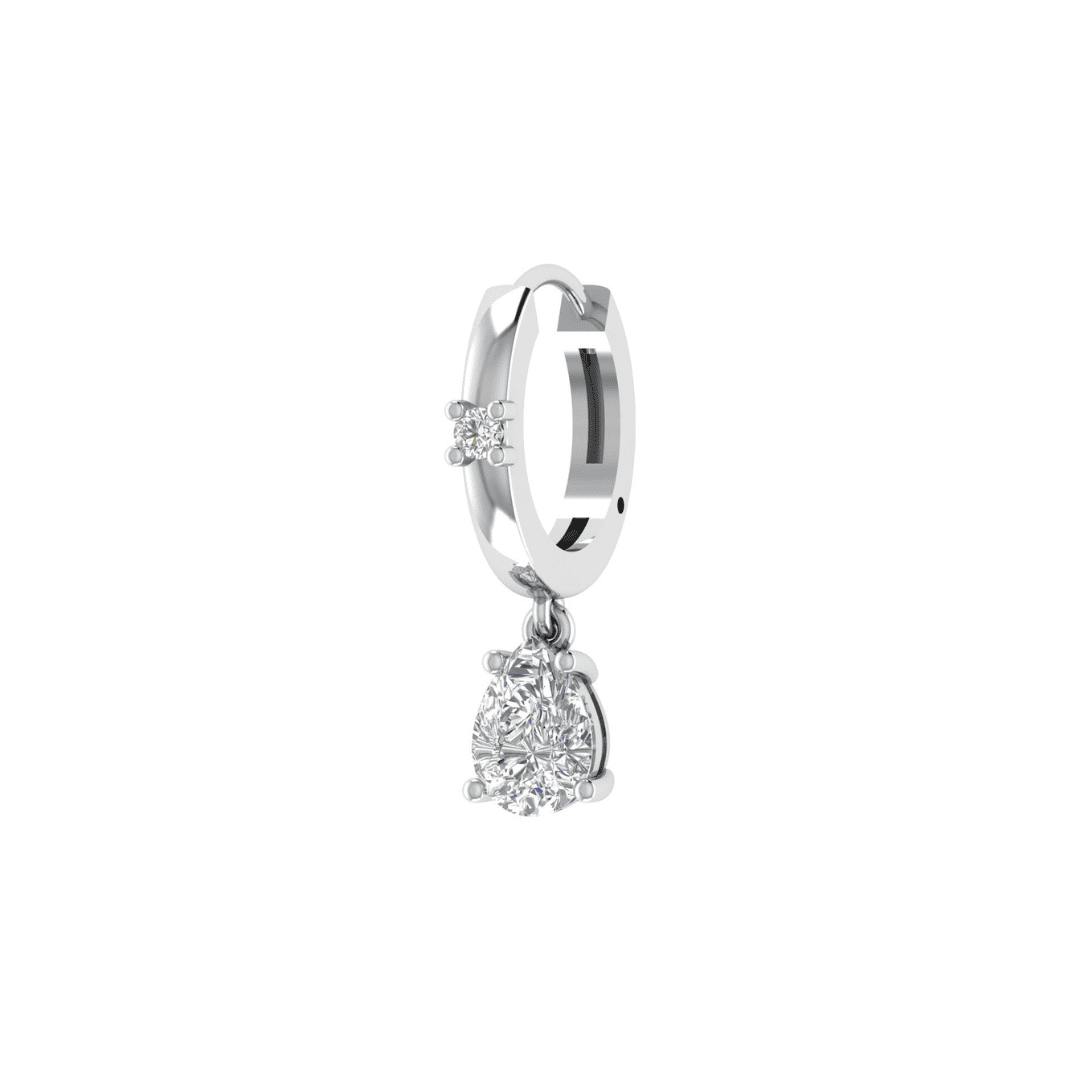 Virelle Teardrop Diamond Hoop Earrings - Image 4