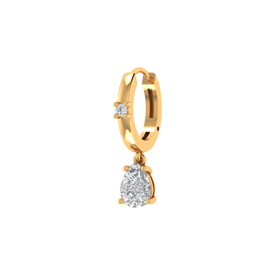 Virelle Teardrop Diamond Hoop Earrings - Image 1