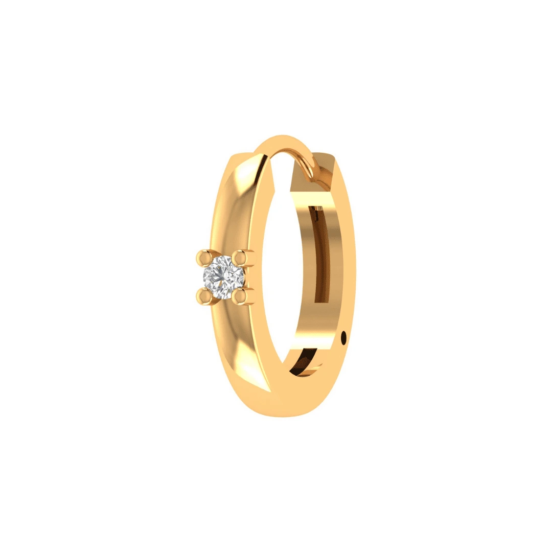 Seravelle Halo Diamond Hoop Earrings - Image 1