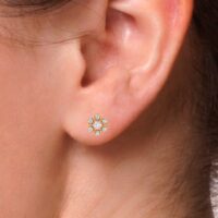 Celestia Bloom Diamond Studs - Thumbnail Image 8