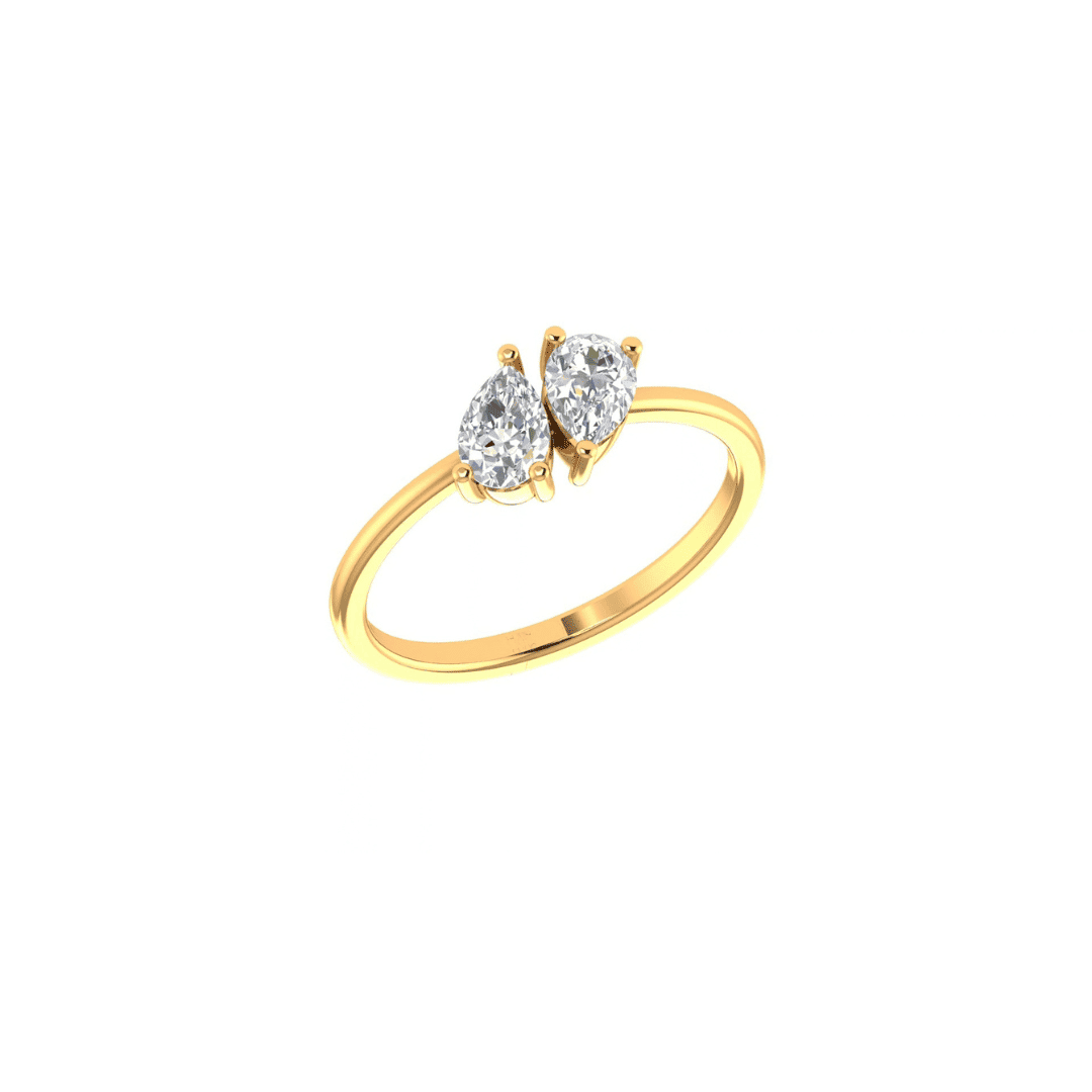 Double Heart Diamond Ring - Image 1
